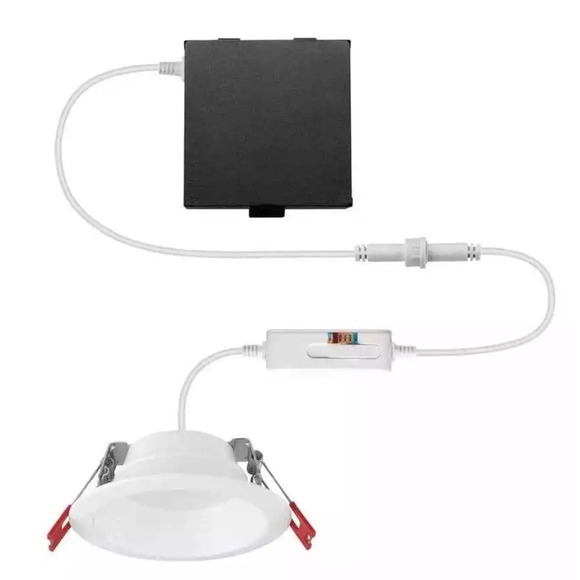 Commercial Electric Ultra Baffle Integrated LED 4in Round Canless Recessed Light - Picture 1 of 5